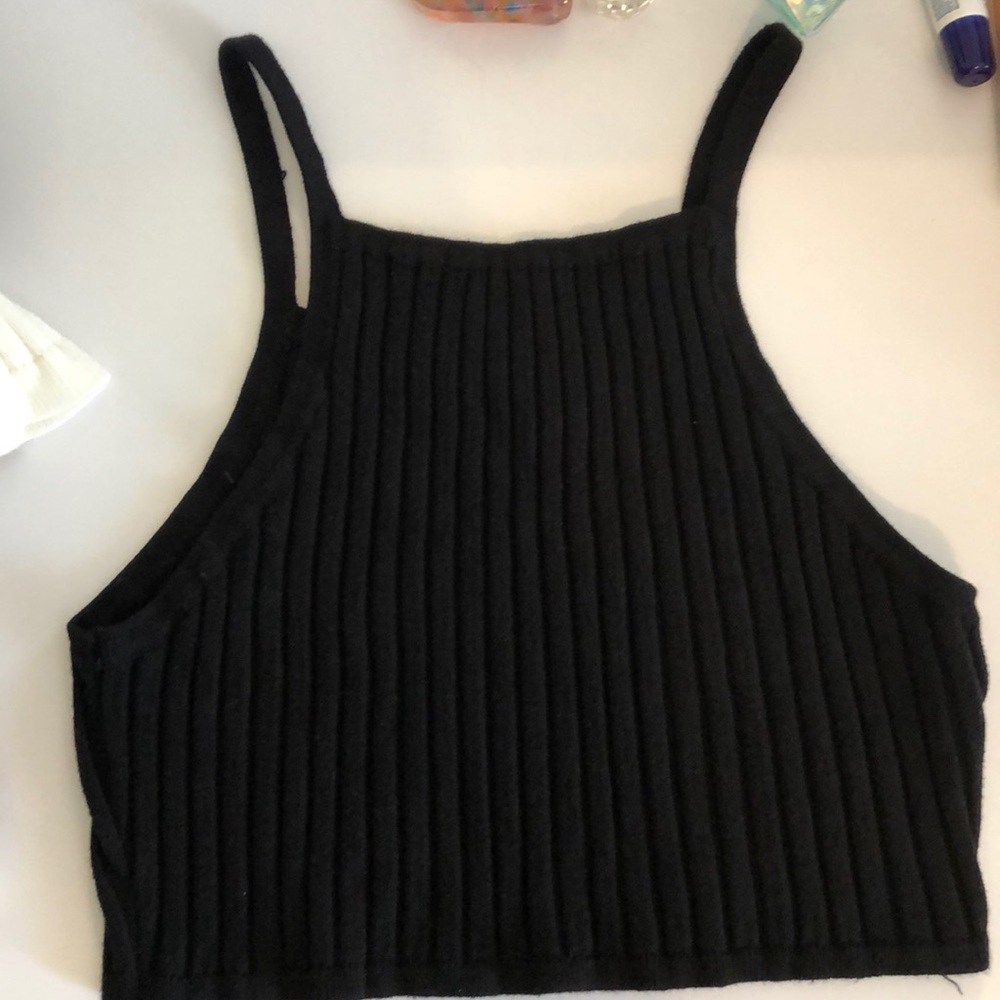 LF Black Knit Crop Top